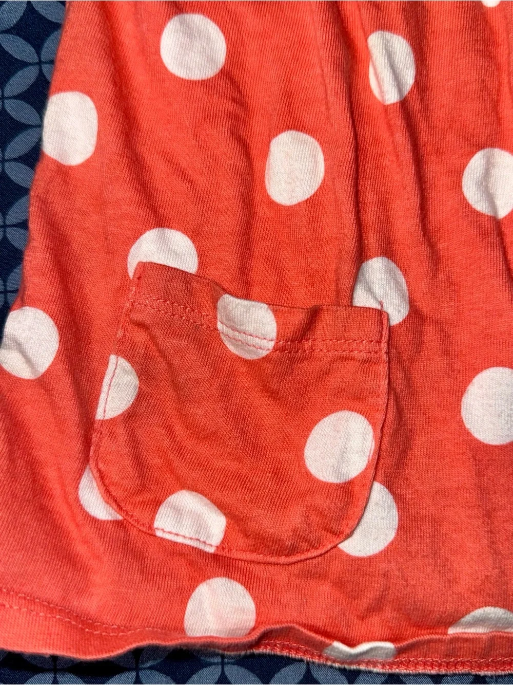Girls White & Coral Polka Dot Sleeveless Dress Top